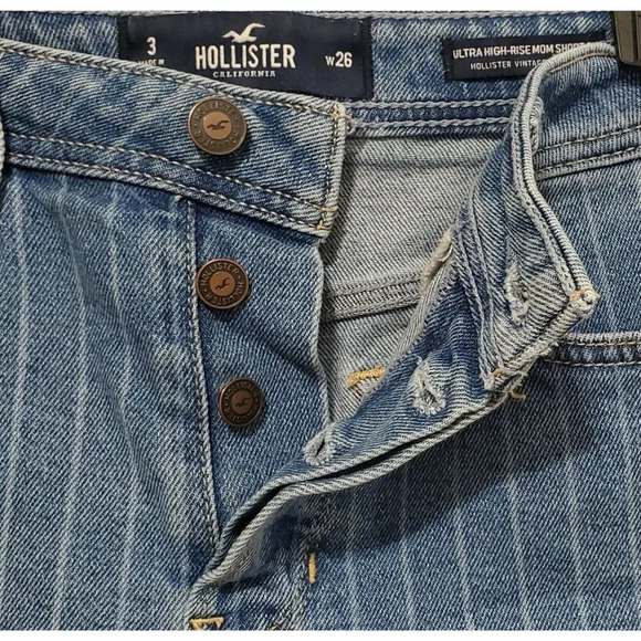 Hollister Pin Stripe Button Fly Ultra High Rise - Picture 2 of 5